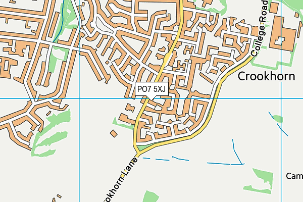 PO7 5XJ map - OS VectorMap District (Ordnance Survey)