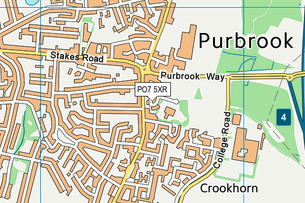 PO7 5XR map - OS VectorMap District (Ordnance Survey)