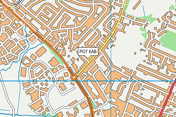 PO7 6AB map - OS VectorMap District (Ordnance Survey)