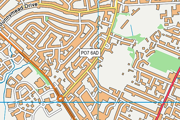 PO7 6AD map - OS VectorMap District (Ordnance Survey)