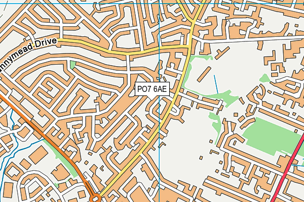 PO7 6AE map - OS VectorMap District (Ordnance Survey)