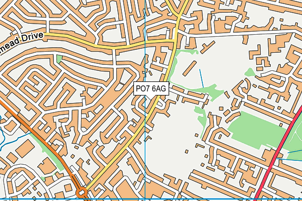 PO7 6AG map - OS VectorMap District (Ordnance Survey)