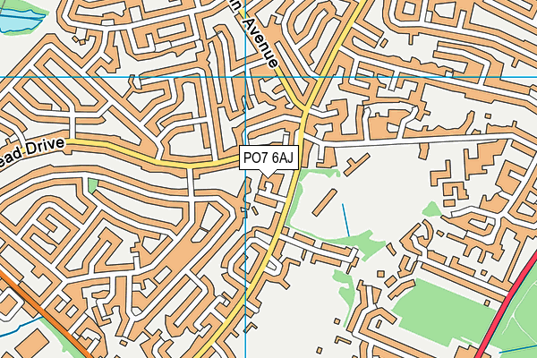 PO7 6AJ map - OS VectorMap District (Ordnance Survey)