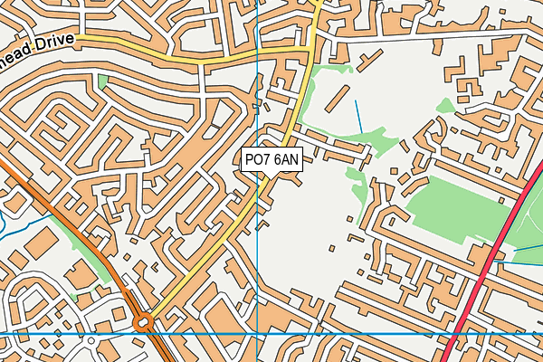 PO7 6AN map - OS VectorMap District (Ordnance Survey)