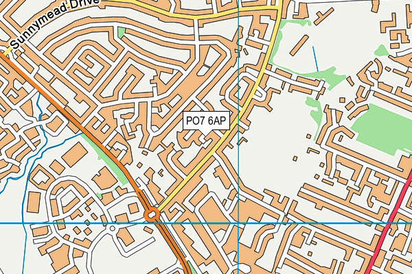 PO7 6AP map - OS VectorMap District (Ordnance Survey)