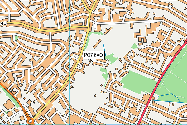 PO7 6AQ map - OS VectorMap District (Ordnance Survey)
