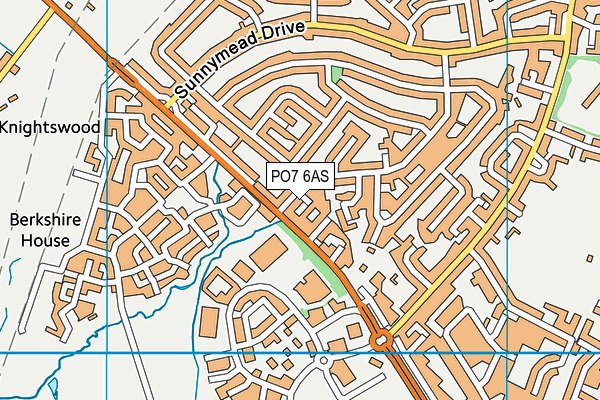 PO7 6AS map - OS VectorMap District (Ordnance Survey)