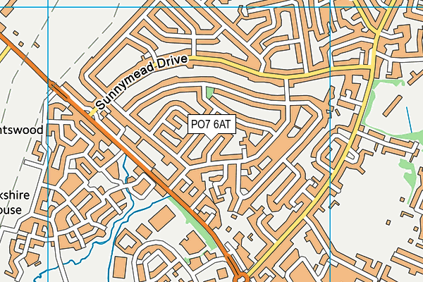 PO7 6AT map - OS VectorMap District (Ordnance Survey)