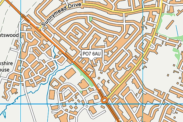 PO7 6AU map - OS VectorMap District (Ordnance Survey)