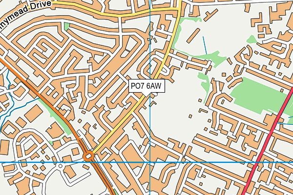 PO7 6AW map - OS VectorMap District (Ordnance Survey)
