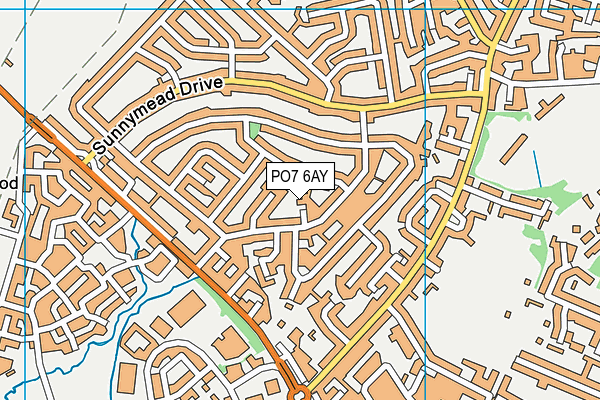 PO7 6AY map - OS VectorMap District (Ordnance Survey)