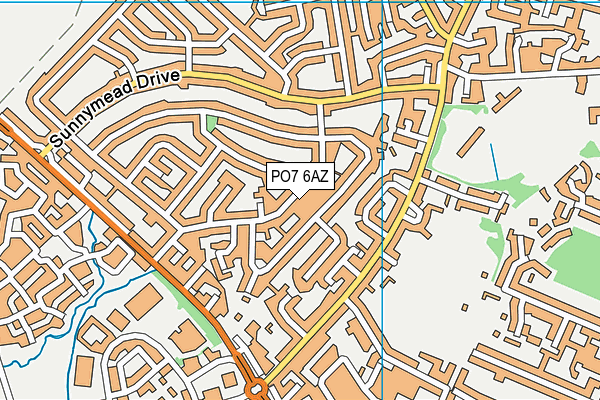 PO7 6AZ map - OS VectorMap District (Ordnance Survey)