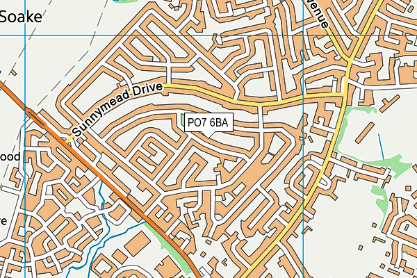 PO7 6BA map - OS VectorMap District (Ordnance Survey)