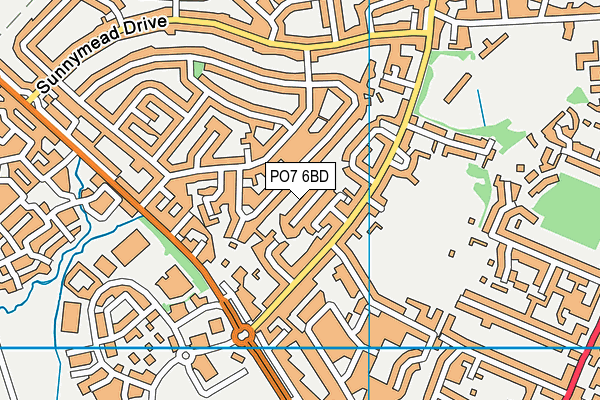 PO7 6BD map - OS VectorMap District (Ordnance Survey)