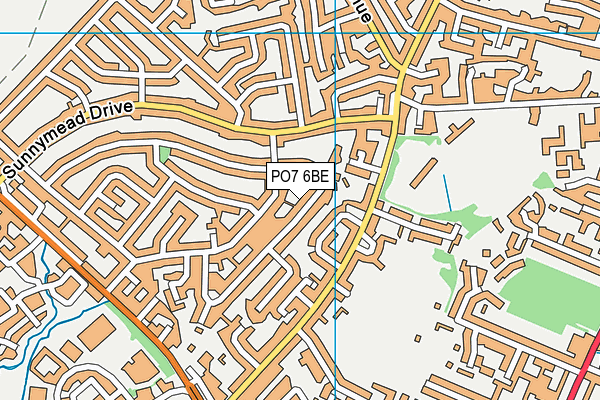PO7 6BE map - OS VectorMap District (Ordnance Survey)