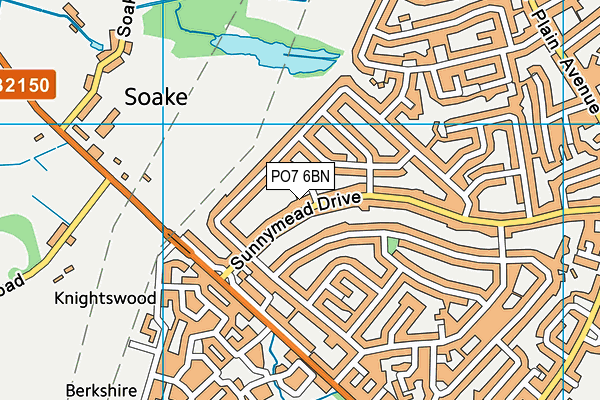 PO7 6BN map - OS VectorMap District (Ordnance Survey)