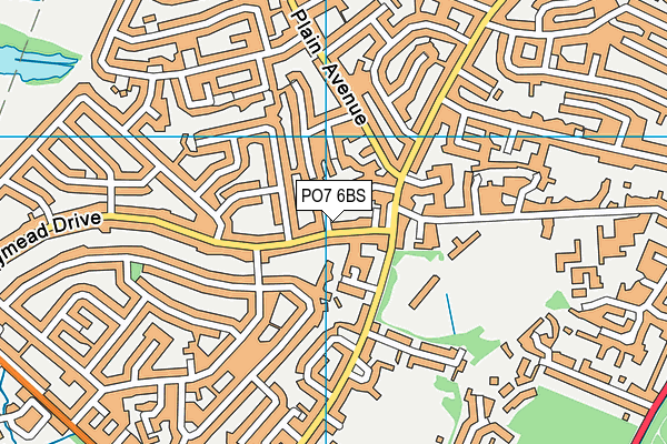 PO7 6BS map - OS VectorMap District (Ordnance Survey)