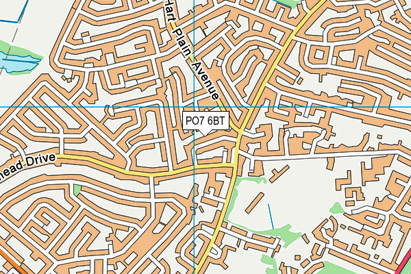 PO7 6BT map - OS VectorMap District (Ordnance Survey)