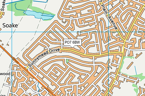 PO7 6BW map - OS VectorMap District (Ordnance Survey)