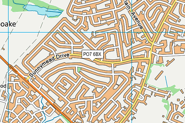 PO7 6BX map - OS VectorMap District (Ordnance Survey)