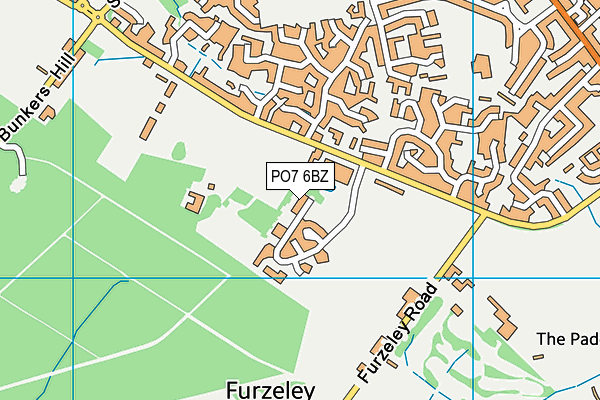 PO7 6BZ map - OS VectorMap District (Ordnance Survey)