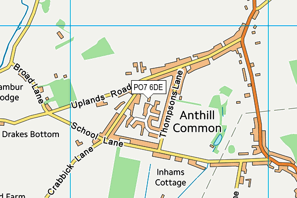 PO7 6DE map - OS VectorMap District (Ordnance Survey)