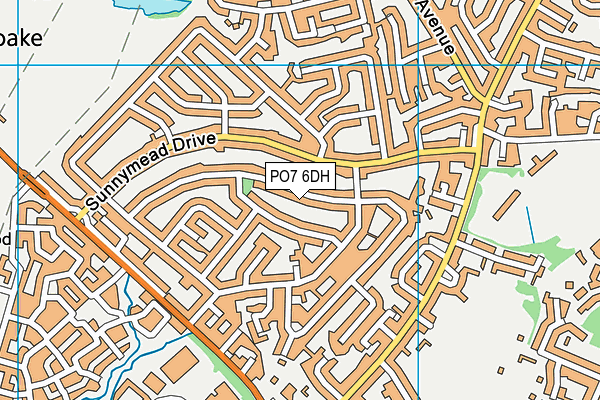 PO7 6DH map - OS VectorMap District (Ordnance Survey)