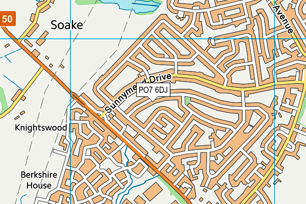 PO7 6DJ map - OS VectorMap District (Ordnance Survey)