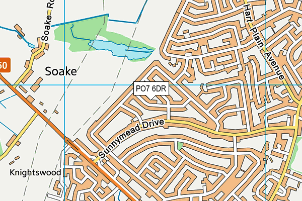PO7 6DR map - OS VectorMap District (Ordnance Survey)