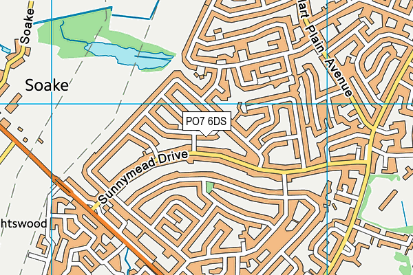 PO7 6DS map - OS VectorMap District (Ordnance Survey)