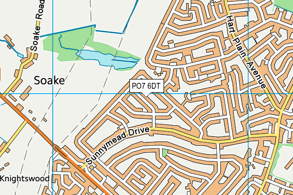 PO7 6DT map - OS VectorMap District (Ordnance Survey)