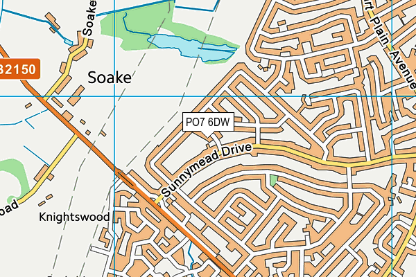 PO7 6DW map - OS VectorMap District (Ordnance Survey)