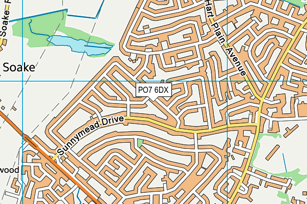 PO7 6DX map - OS VectorMap District (Ordnance Survey)