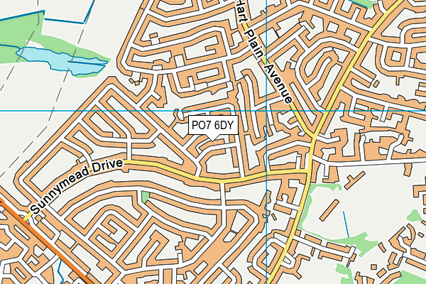 PO7 6DY map - OS VectorMap District (Ordnance Survey)