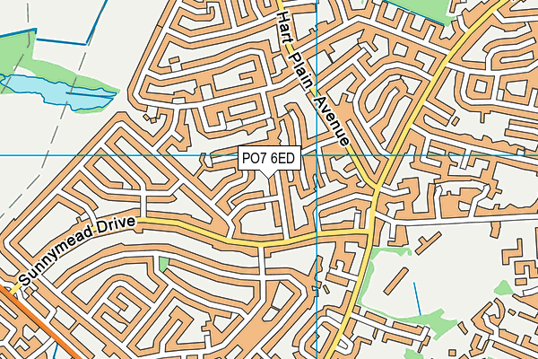 PO7 6ED map - OS VectorMap District (Ordnance Survey)