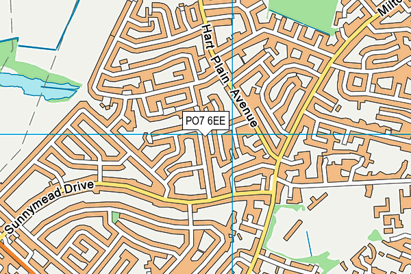 PO7 6EE map - OS VectorMap District (Ordnance Survey)