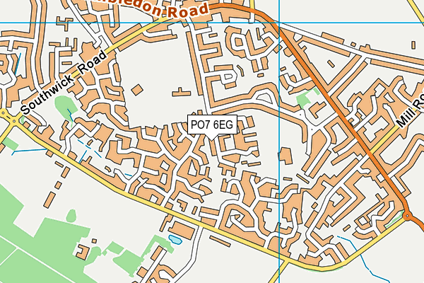 PO7 6EG map - OS VectorMap District (Ordnance Survey)