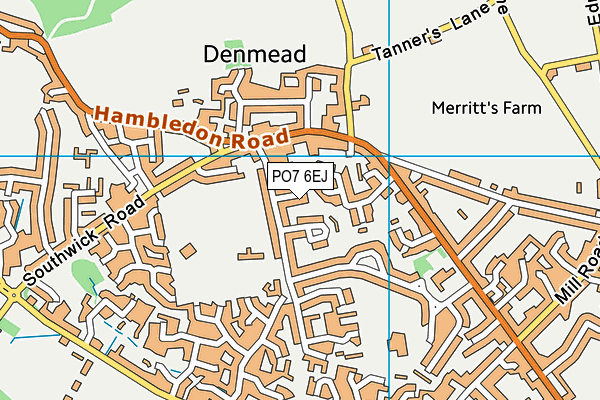 PO7 6EJ map - OS VectorMap District (Ordnance Survey)