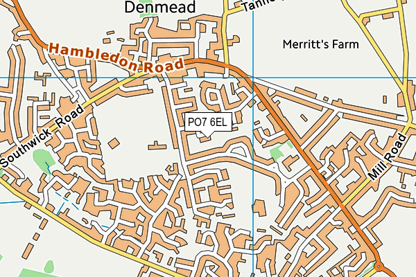 PO7 6EL map - OS VectorMap District (Ordnance Survey)