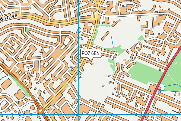 PO7 6EN map - OS VectorMap District (Ordnance Survey)