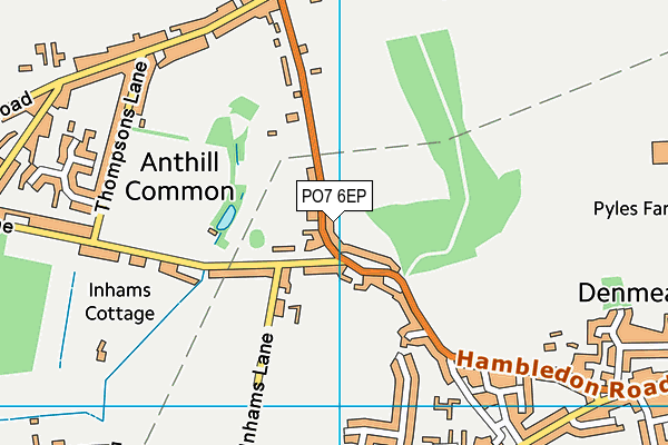 PO7 6EP map - OS VectorMap District (Ordnance Survey)