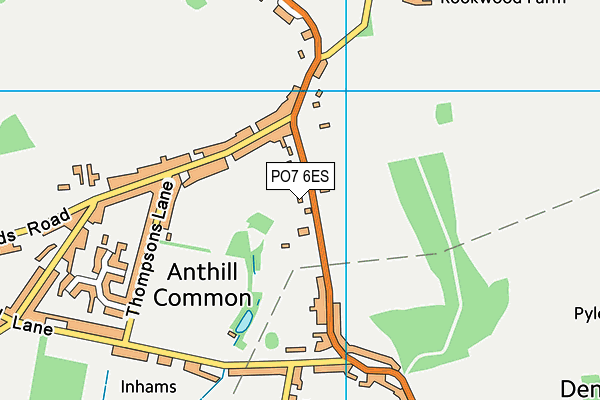 PO7 6ES map - OS VectorMap District (Ordnance Survey)