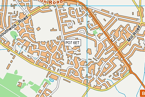 PO7 6ET map - OS VectorMap District (Ordnance Survey)