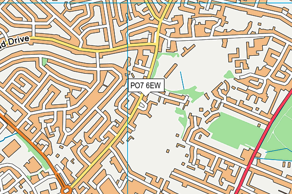 PO7 6EW map - OS VectorMap District (Ordnance Survey)