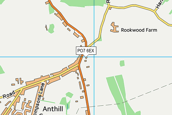 PO7 6EX map - OS VectorMap District (Ordnance Survey)