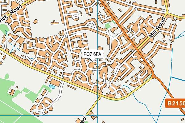 PO7 6FA map - OS VectorMap District (Ordnance Survey)