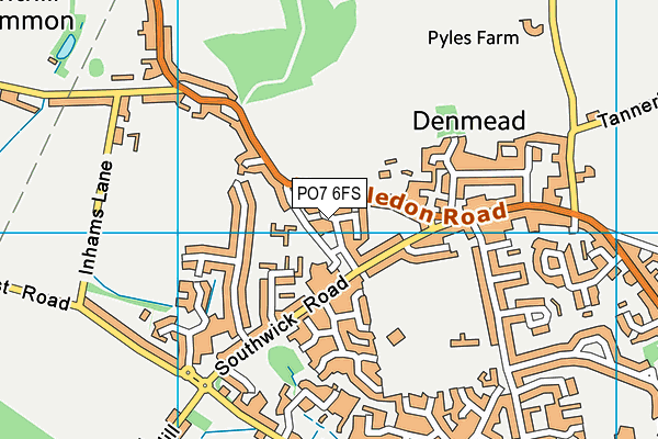 PO7 6FS map - OS VectorMap District (Ordnance Survey)