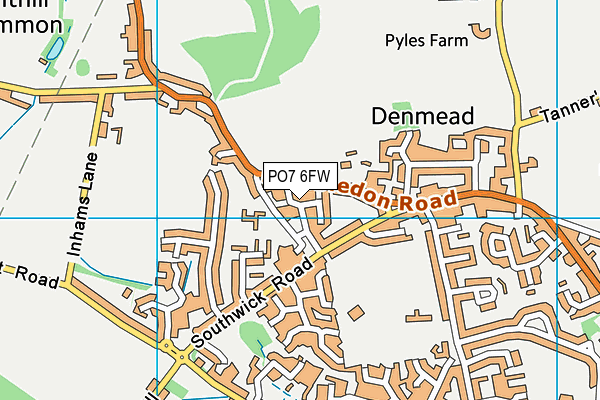 PO7 6FW map - OS VectorMap District (Ordnance Survey)