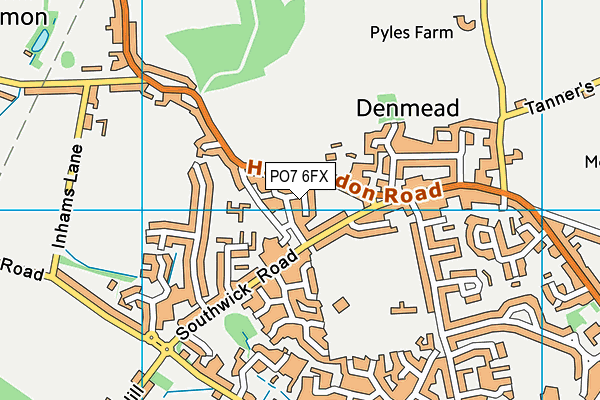 PO7 6FX map - OS VectorMap District (Ordnance Survey)