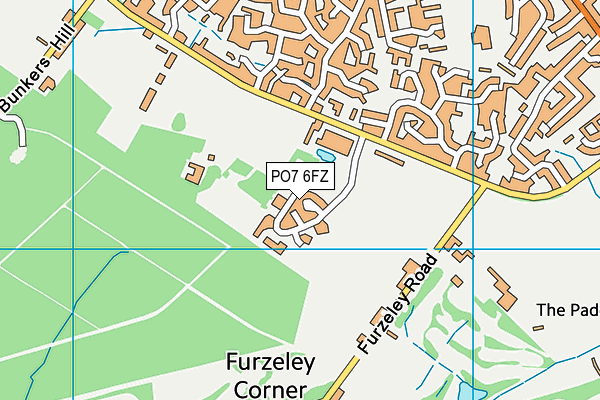 PO7 6FZ map - OS VectorMap District (Ordnance Survey)